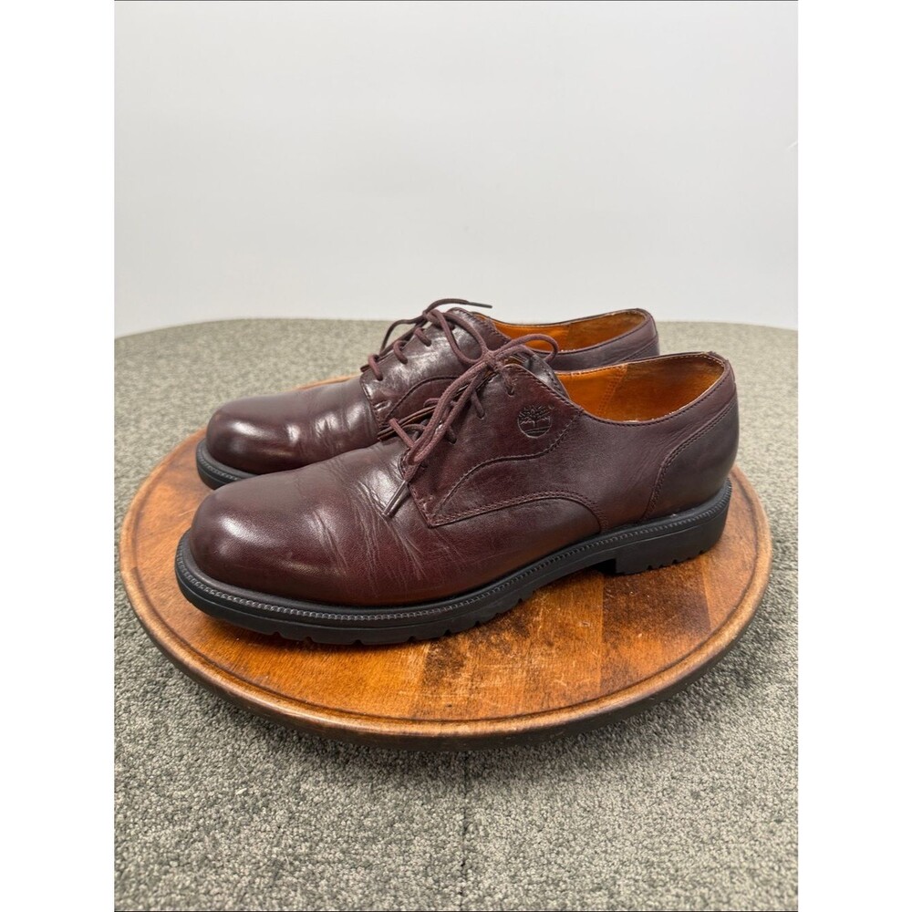 Timberland Shoes Mens 11.5 Brown Leather Waterproof Lace Oxford Casual Chunky